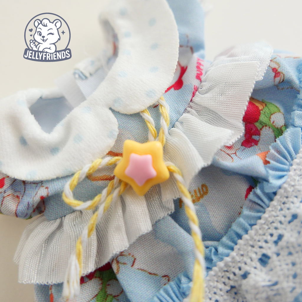 Blue Bunny Garden Dress Set for Labubu