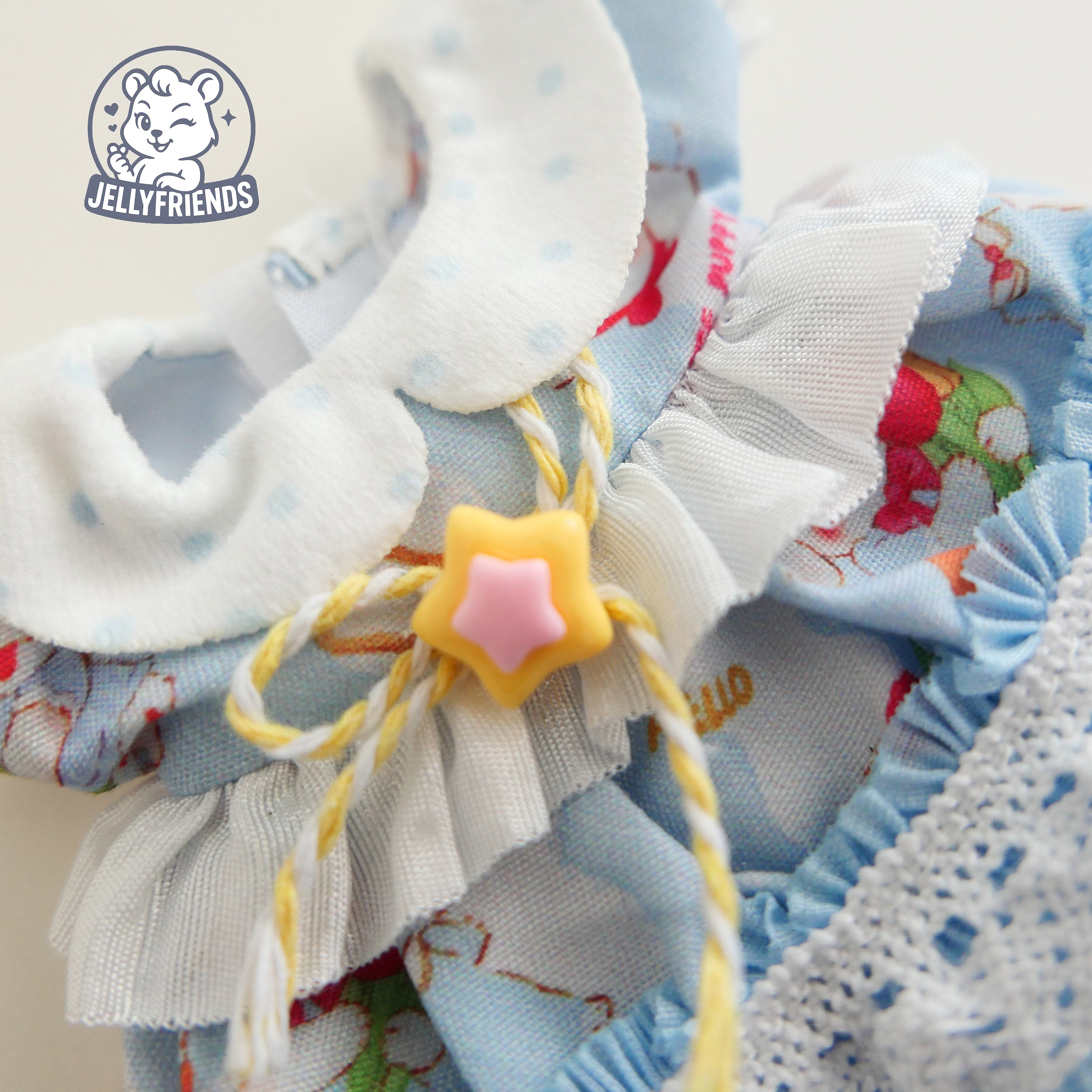 Blue Bunny Garden Dress Set for Labubu