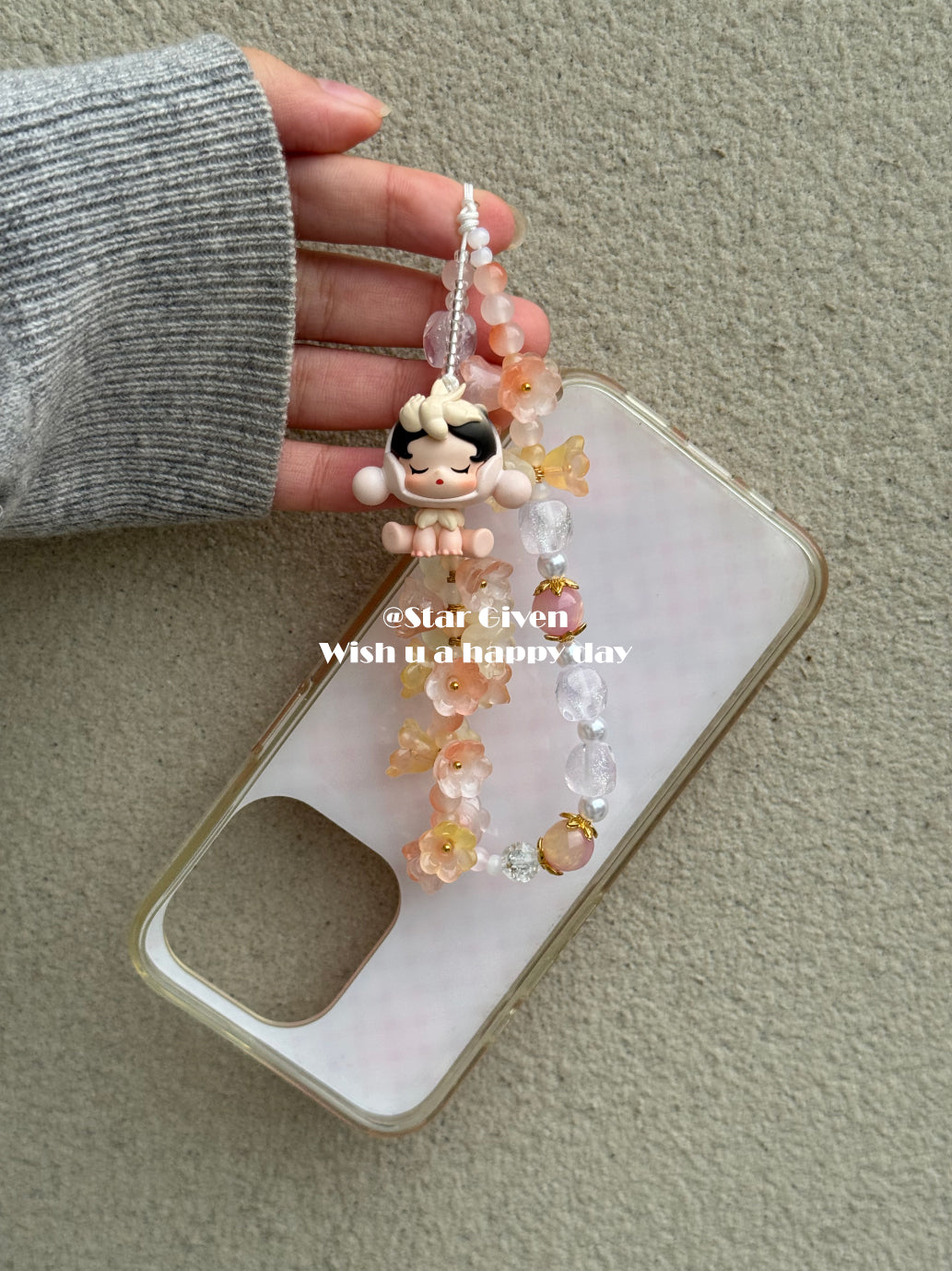 Popbean Skull Panda Phone Charm