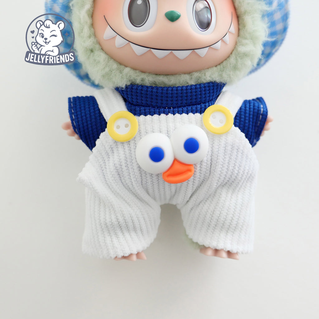 Blue Monster Overall Set for Labubu