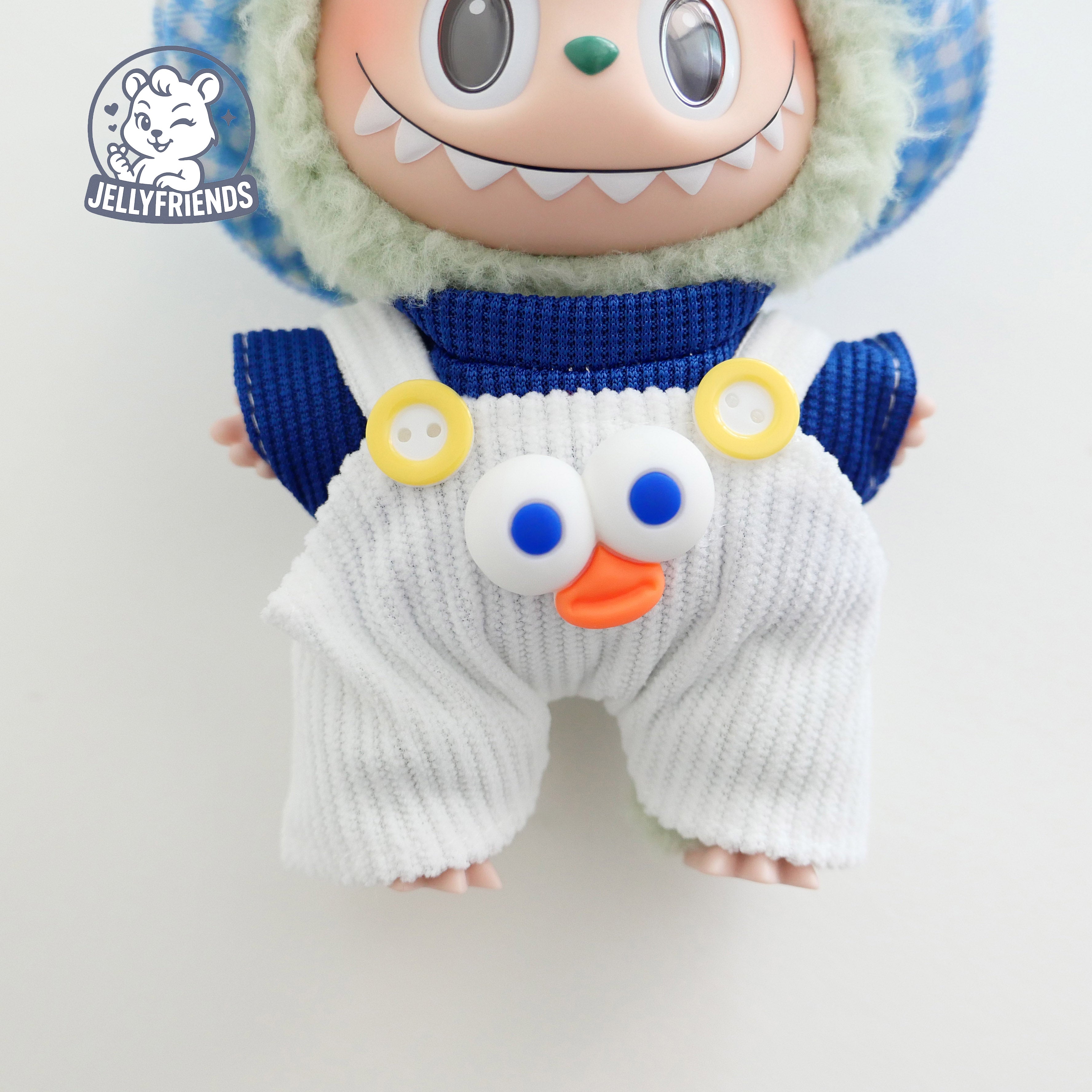 Blue Monster Overall Set for Labubu