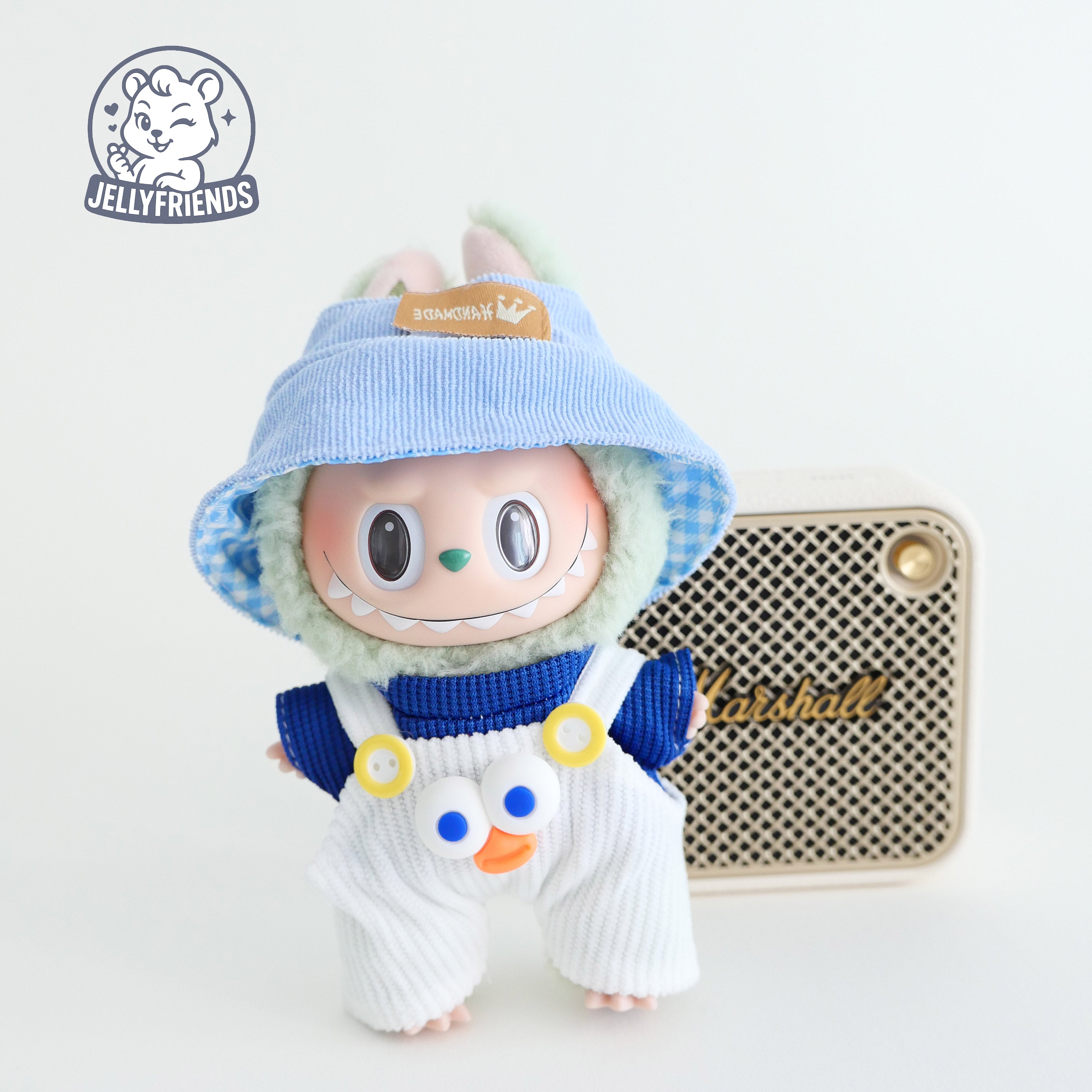 Blue Monster Overall Set for Labubu