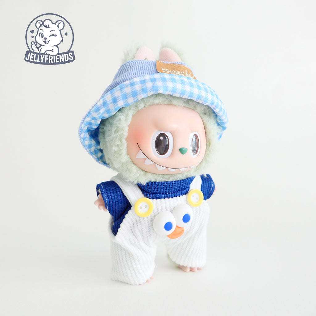 Blue Monster Overall Set for Labubu