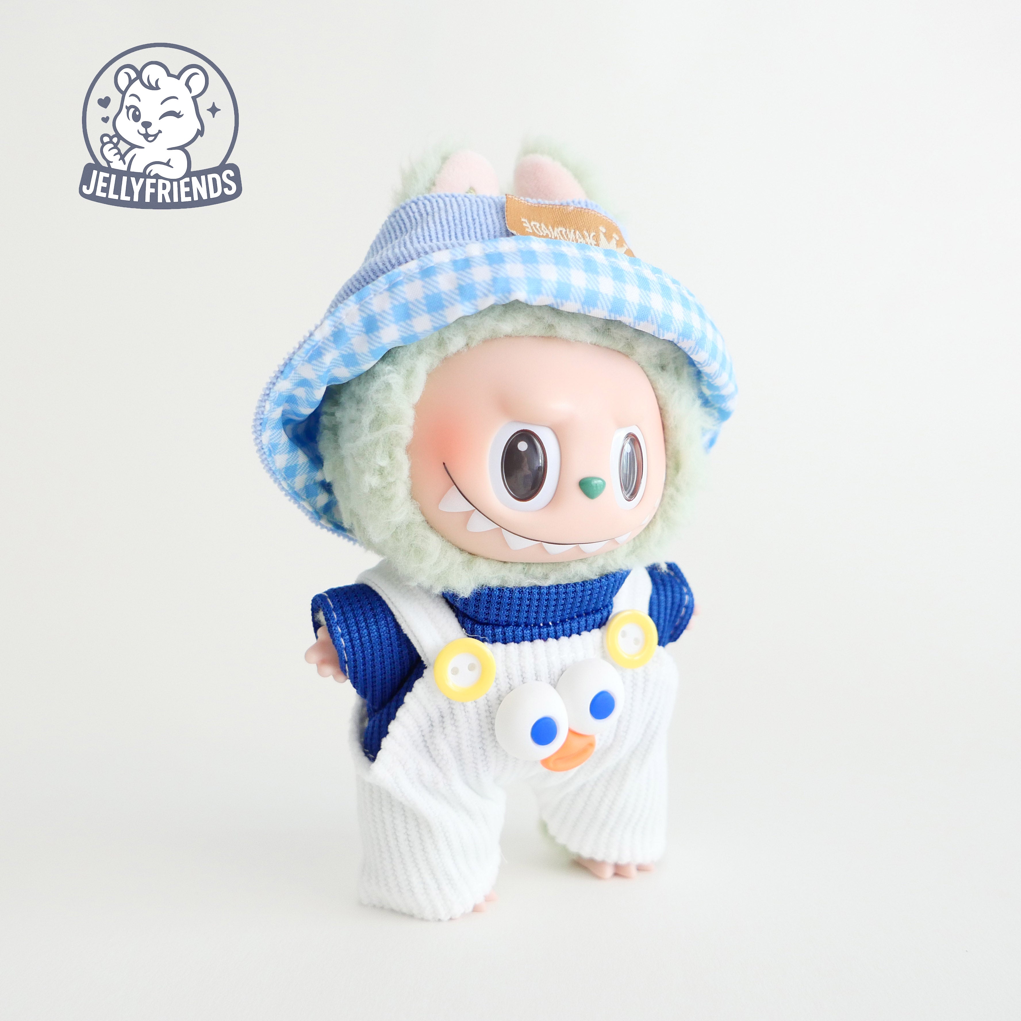 Blue Monster Overall Set for Labubu