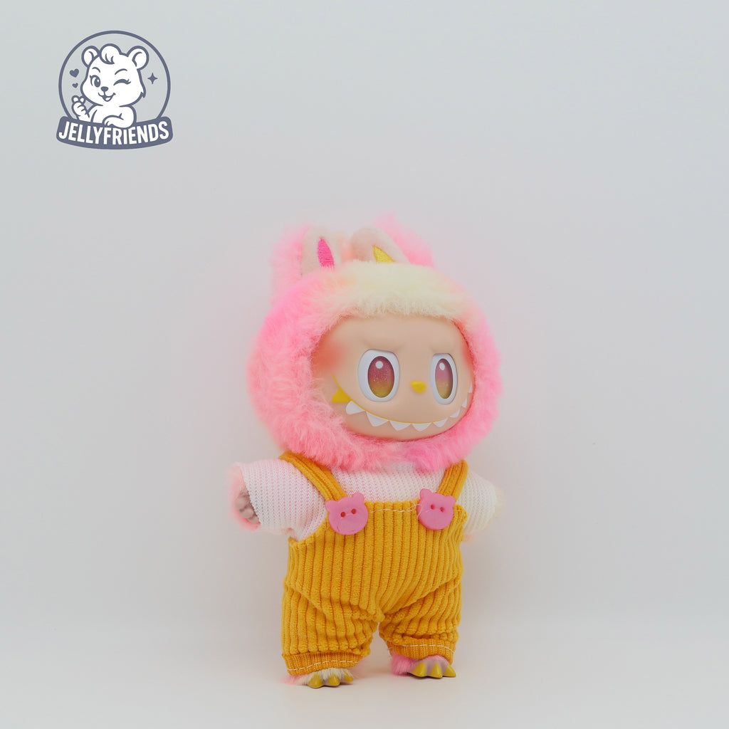 Sweet Bear Overalls Set for Labubu