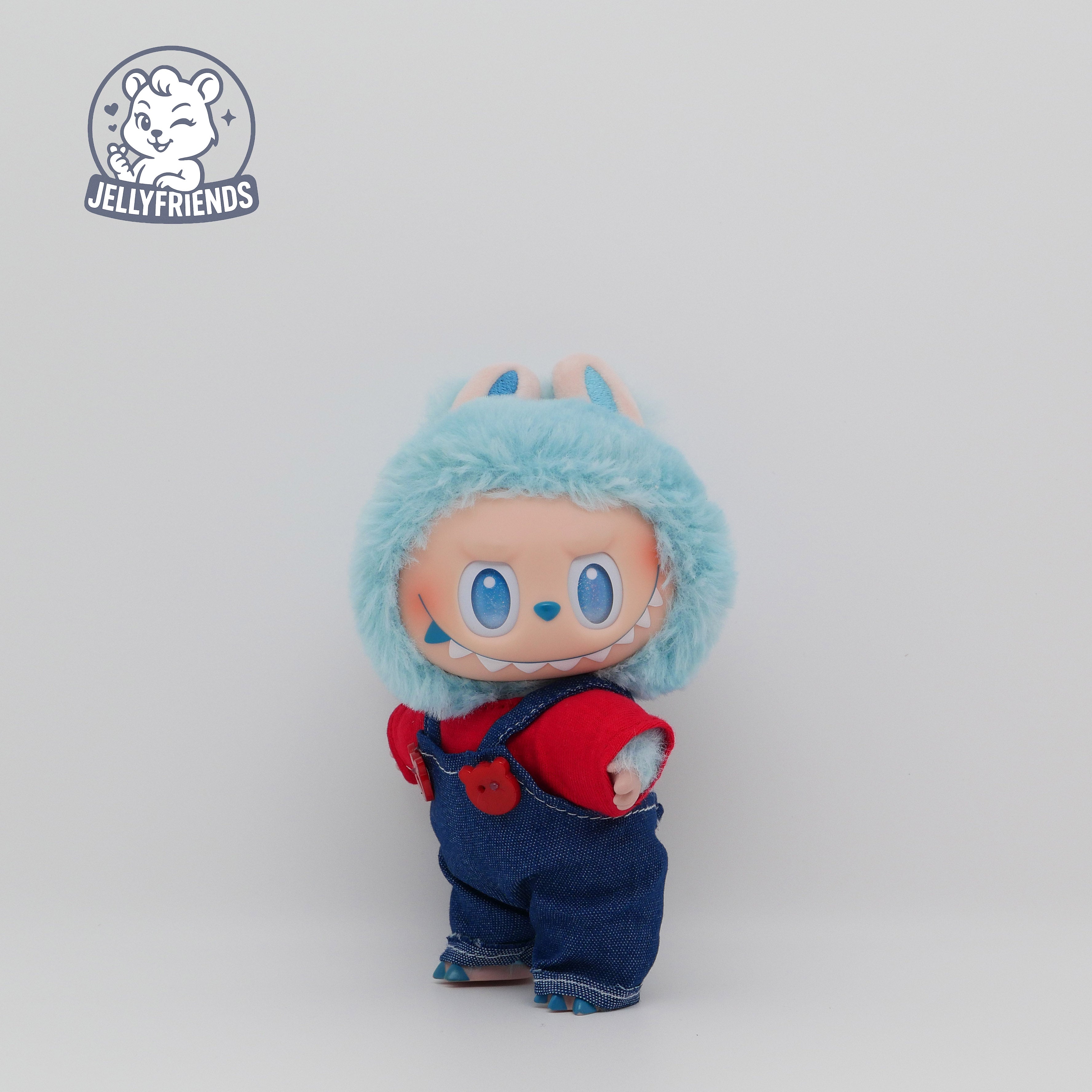 Sweet Bear Overalls Set for Labubu