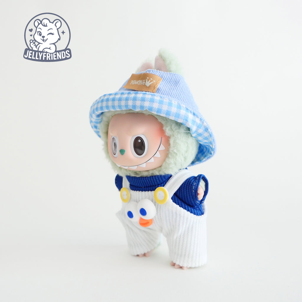 Blue Monster Overall Set for Labubu