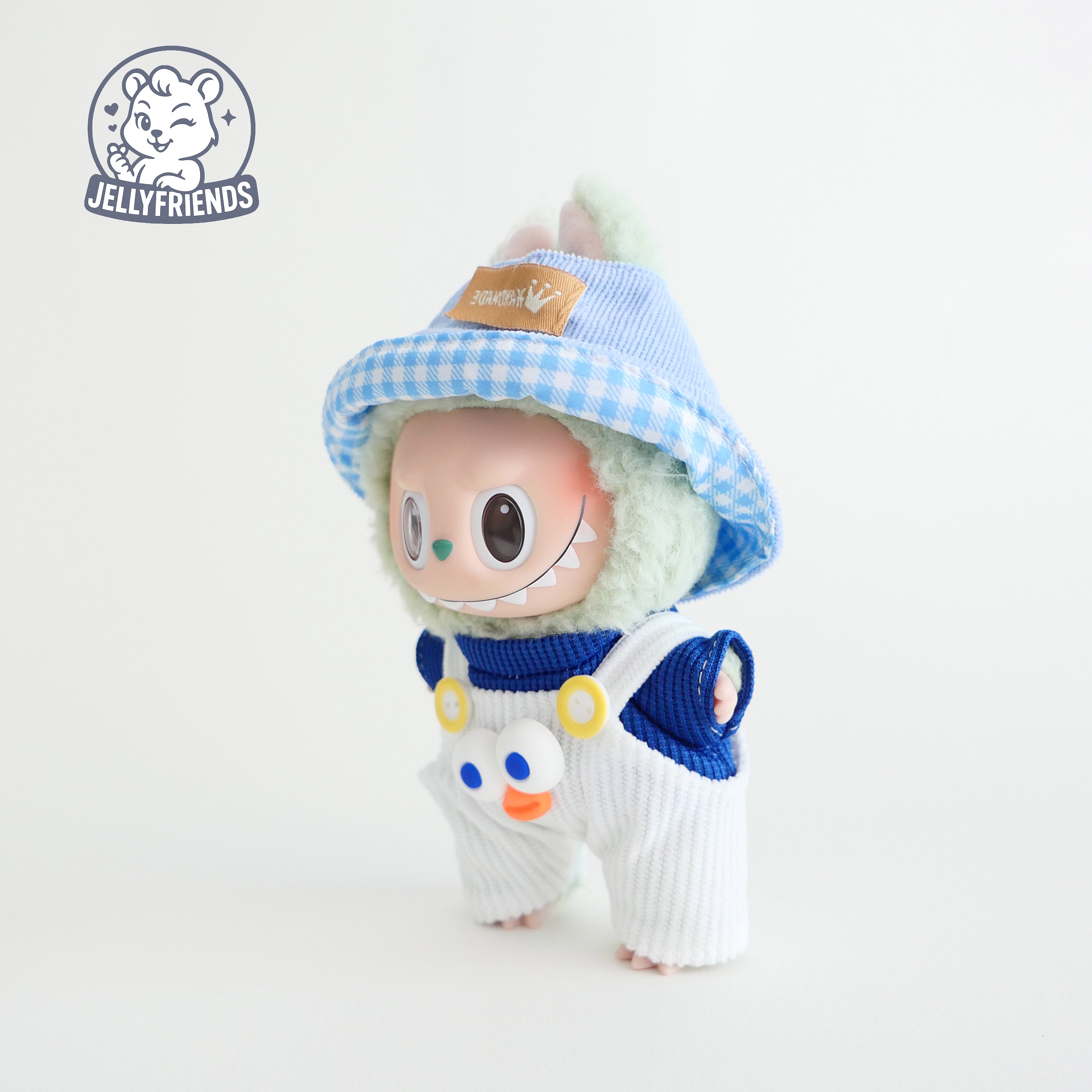 Blue Monster Overall Set for Labubu