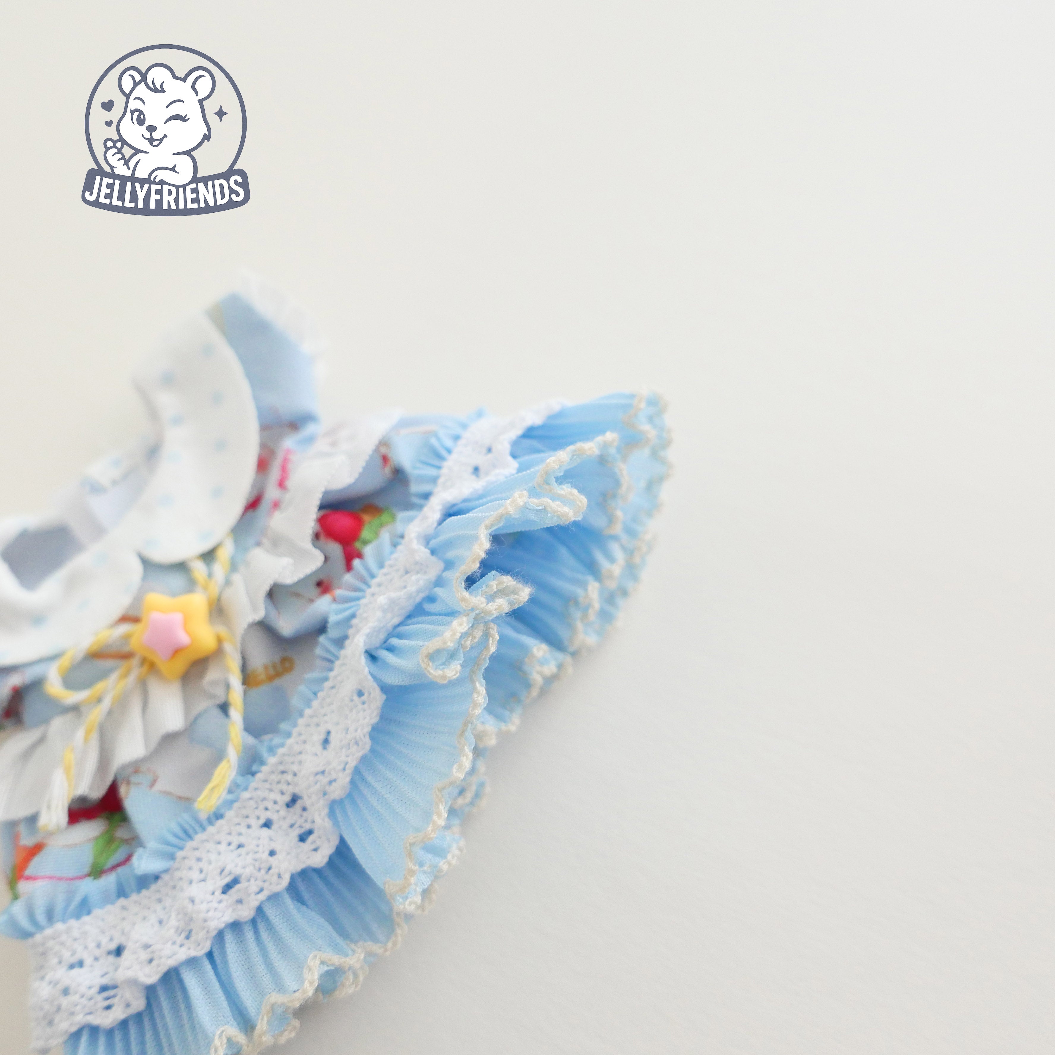 Blue Bunny Garden Dress Set for Labubu