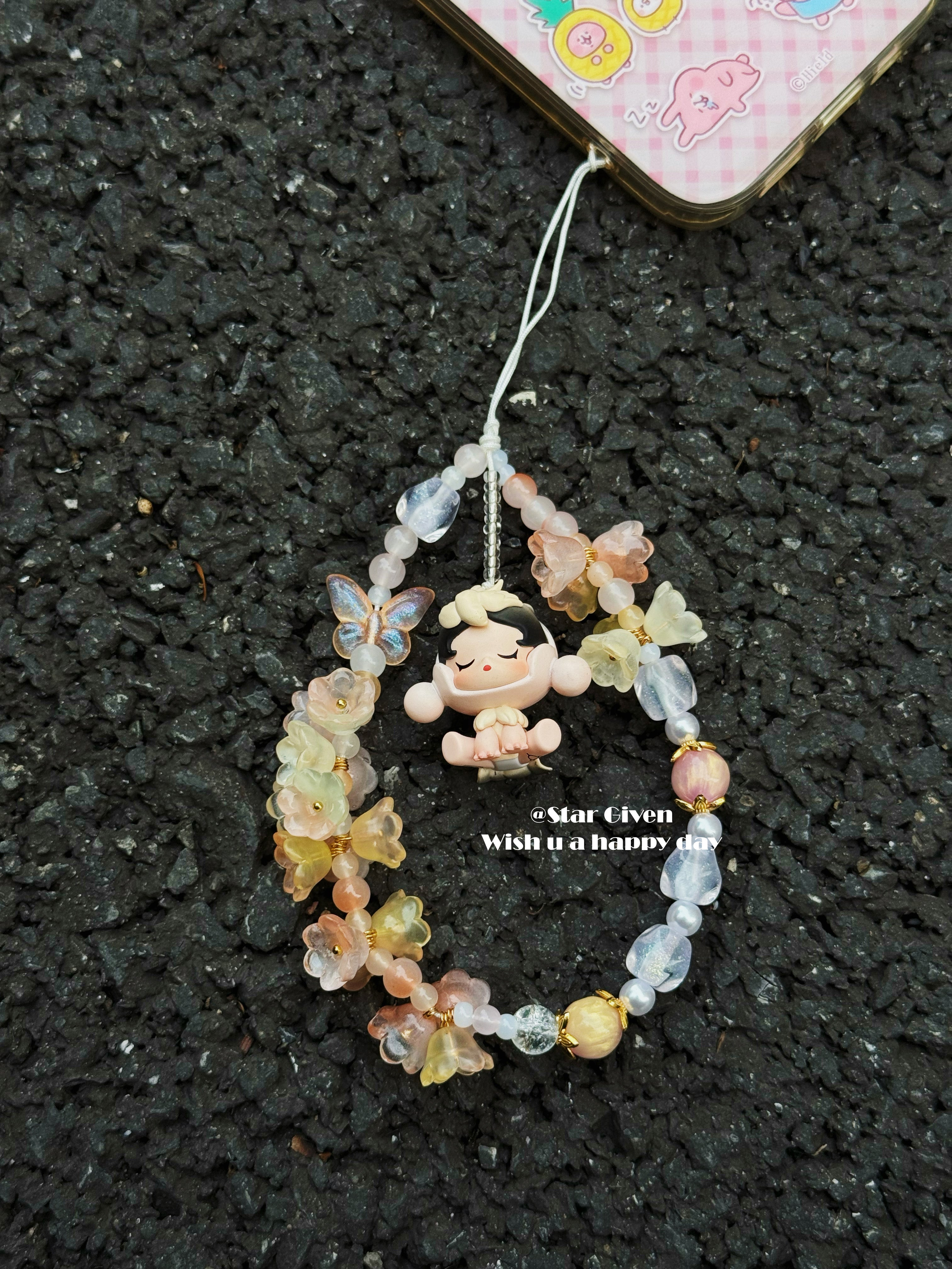 Popbean Skull Panda Phone Charm