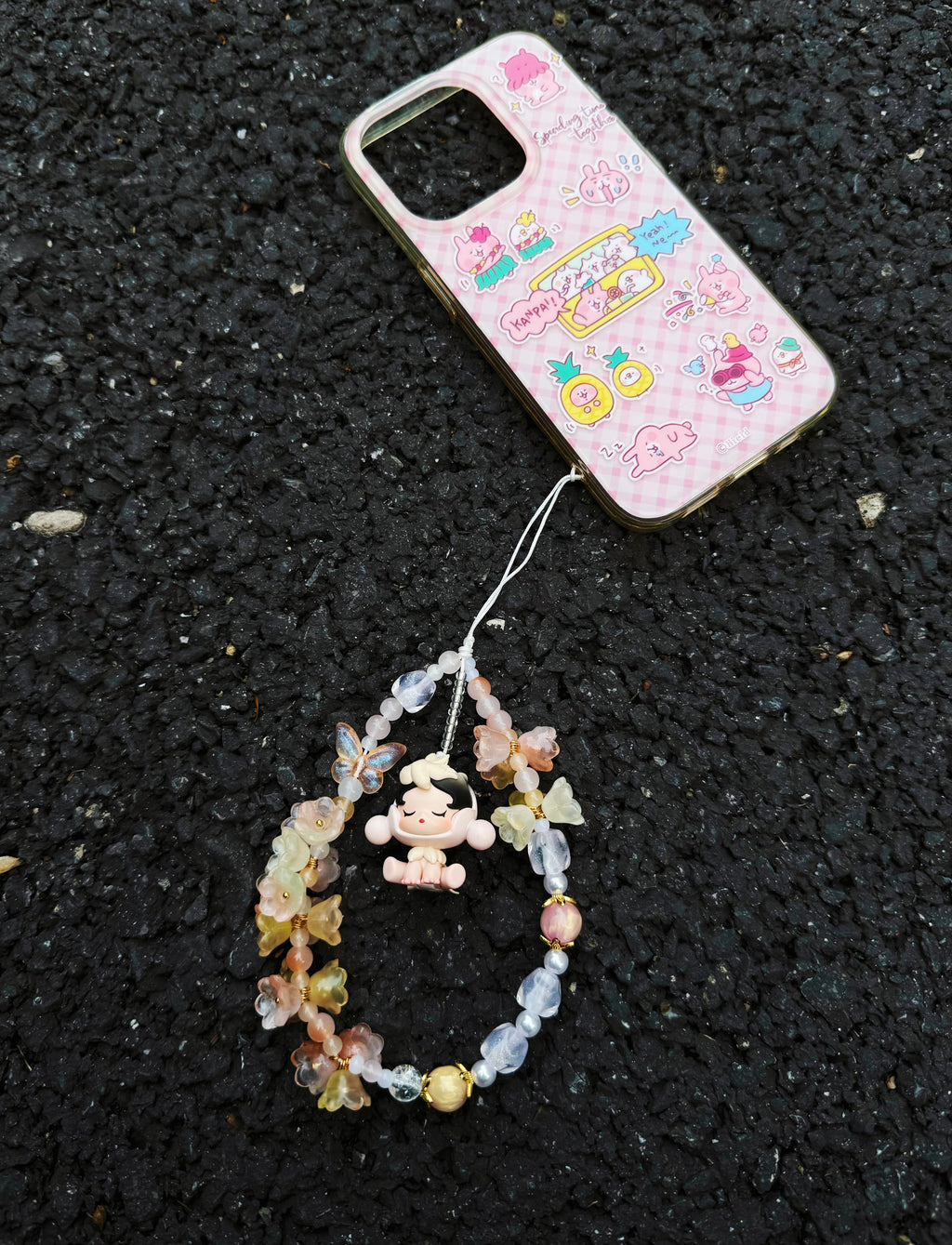 Popbean Skull Panda Phone Charm
