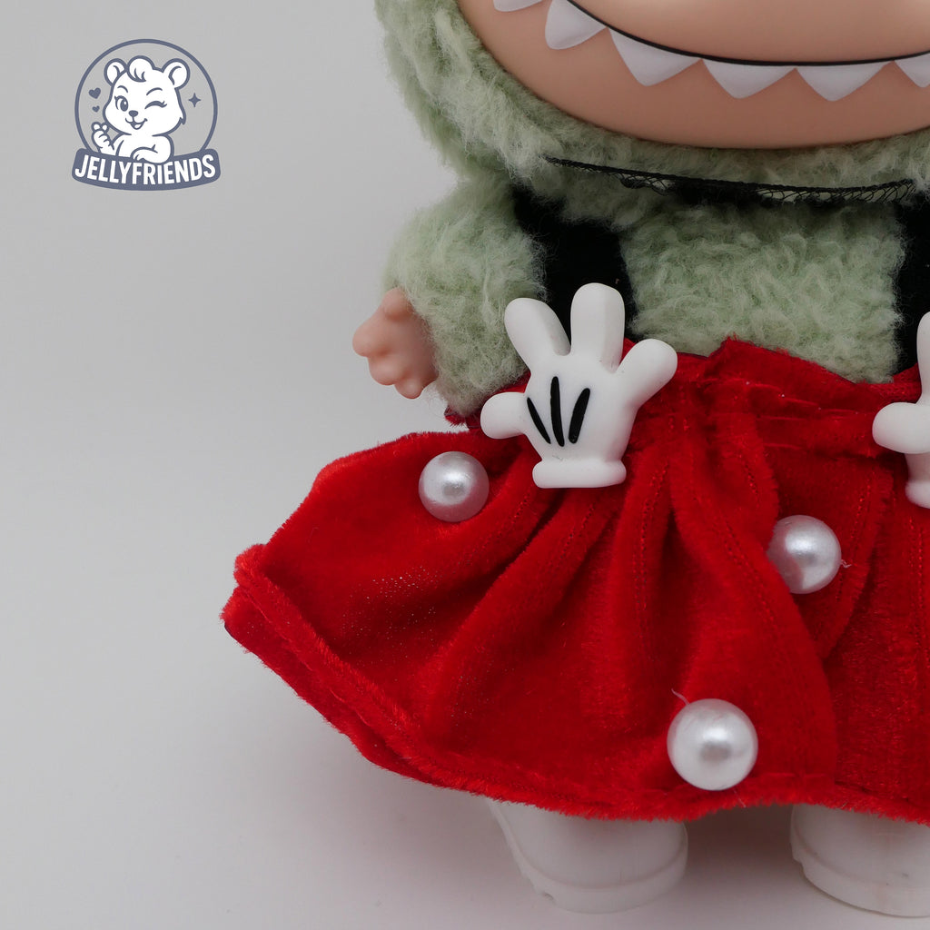 Polka Minnie-Inspired Outfit Set for Labubu